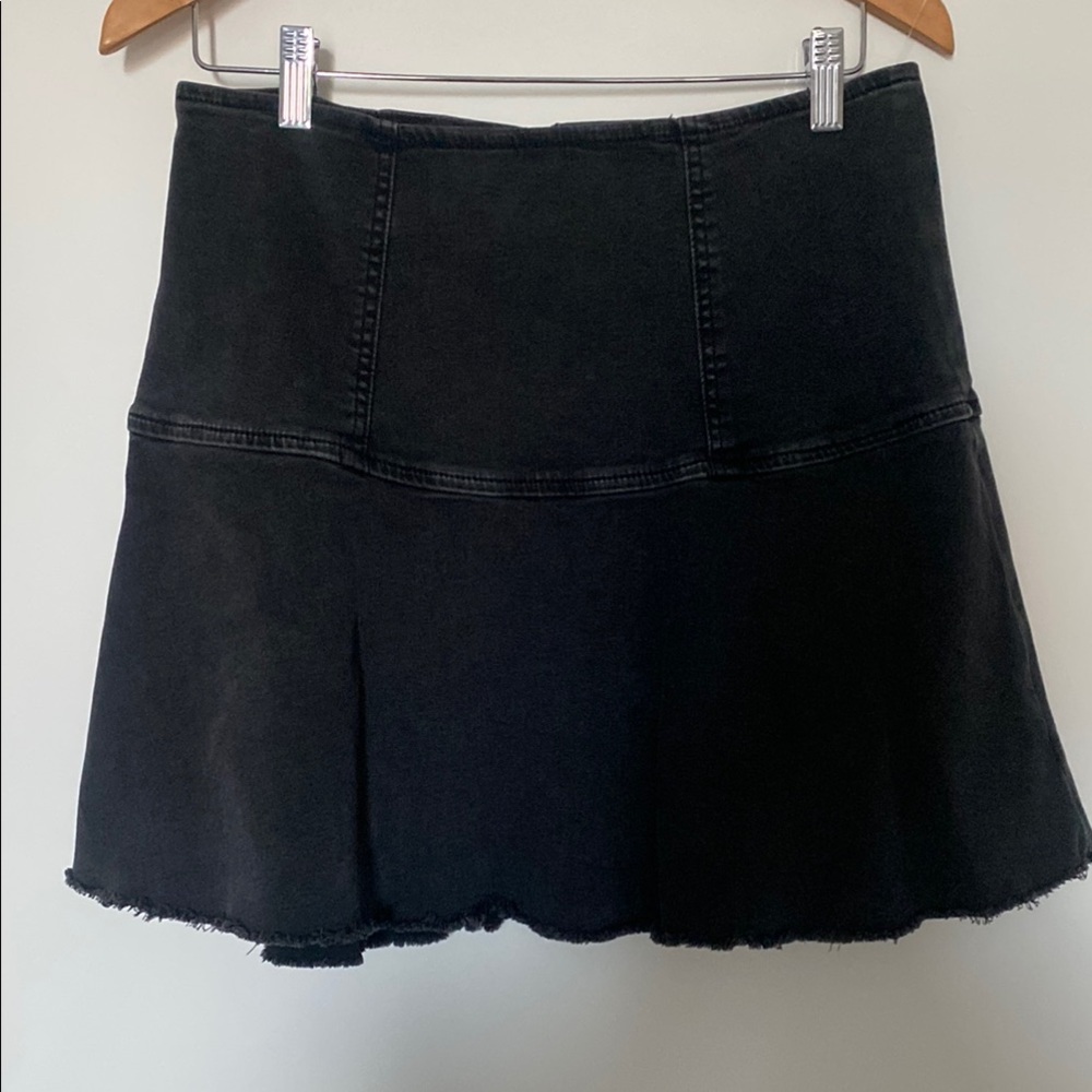 Free People/We The Free Black Skirt with Raw Hem
